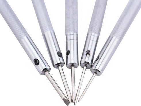 5 pc Precision Screwdriver Set for Eyeglasses, Jewelry, and Watch Repair Tools with 5 Extra Blades