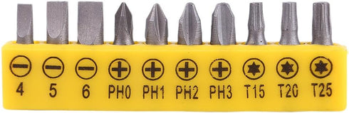 1/4 Inch L-Shape Wrenches, Double Head 90 Degree Hex Socket with Flat Torx Screwdriver Bits Kit