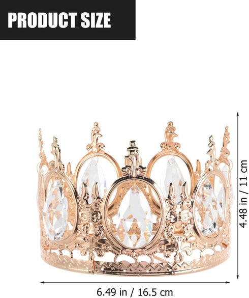7.08 Inch TEHAUX Crystal Crown Pendant Lamp Accessory, Metal and Glass Chandelier Decoration for Ceiling Light Fixture