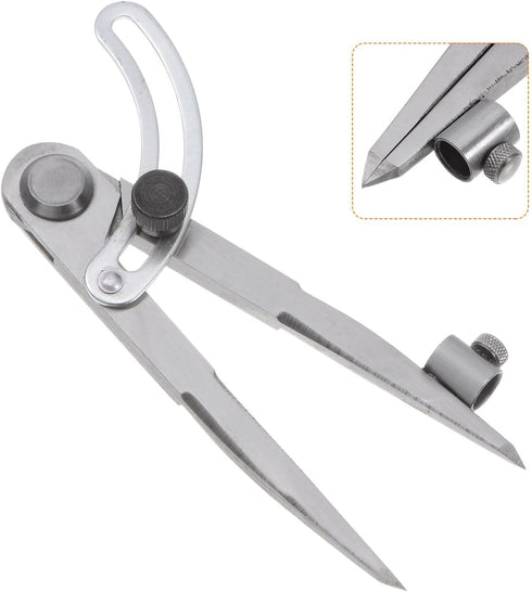 Wing Divider Compass 5 Inch Adjustable Lockable Woodworking Compass with Pencil Holder for Geometry Drawing