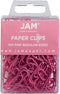 JAM PAPER Colorful Standard Paper Clips, Regular 1 Inch, Pink Paperclips, 100/Pack