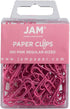JAM PAPER Colorful Standard Paper Clips, Regular 1 Inch, Pink Paperclips, 100/Pack