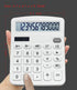 BESTWYA 12-Digit Handheld Desktop Calculator, Dual Power, Large LCD Display, Big Sensitive Button (White)