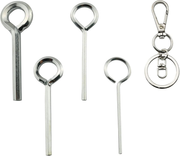 5IN1 Ring Allen Wrench Set - 5/64" 1/8" 5/32" 7/32" Allen Key Door Keys with Keychain for Panic Exit Device