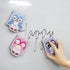 SHIDOW Cute Owl Magnetic Whiteboard, Animal Shaped Dry Erase Erasers with Felt for Classroom, Office, Home (1 Set)