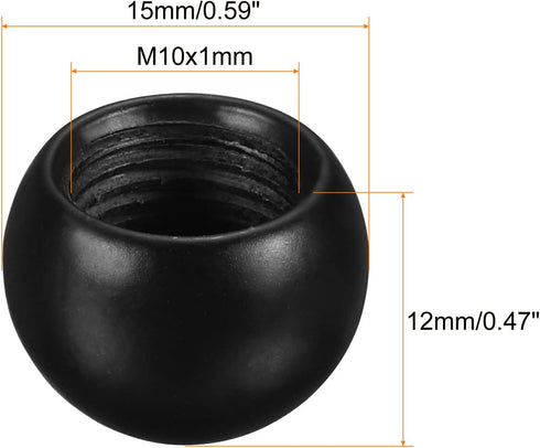 MECCANIXITY M10 15mm Pack 4 Lamp Finial Cap Knob, Dia. Female Nuts Lamp Decoration Accessories for Lamp Harp Top