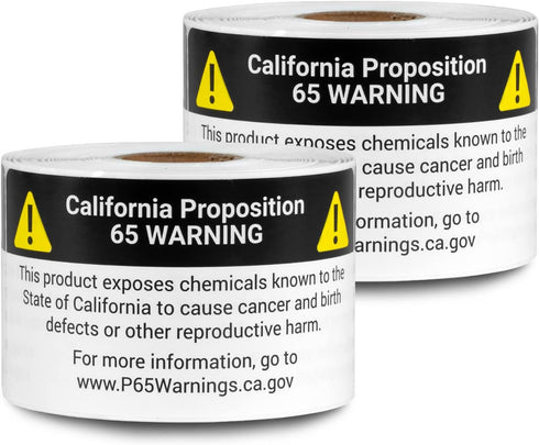 California Proposition 65 Warning Labels (4 x 2 inch / 600 Labels,