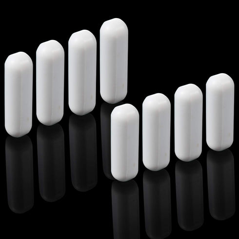 PTFE Magnetic Stirrer Mixer Stir Bar Set, White Color Laboratory Bar, Stir Plate Magnet (25 mm/1 Inch and 30 mm/1.18