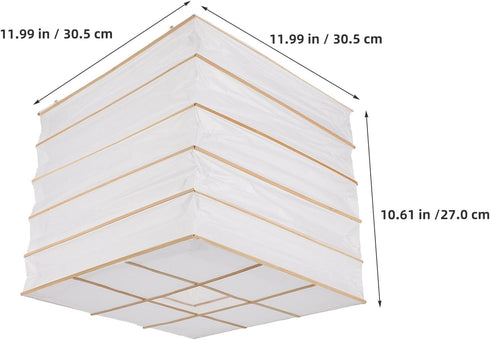 Ipetboom 2pcs White Square Folding Paper Lampshades Decorative Hanging Paper Lantern Light Covers for Indoor Ceiling
