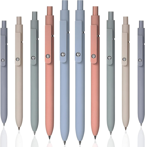 Chinco 10 Pieces Gel Ink Pens, Quick Dry Ink, 0.5 mm Retractable Fine Point Smooth Writing Pens