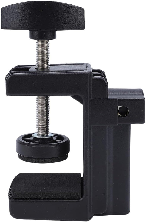 Qinlorgo 1.2cm 1/4in Universal Desktop C Clamp, Aluminum Alloy Cantilever Bracket Table Mount Clamp, and Hole, Desktop