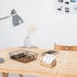Wood Business Card Holder Desk - 3 Grids Wooden Business Card Display Stand for Office and Home (3 Packs)
