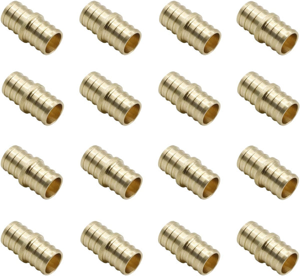 PEX Fittings 3/4 Inch, 12-Pack Lead-Free Brass Coupler Crimp Fittings for PEX Pipe Water Lines, Plumbing Projects