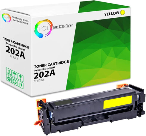 TCT Premium Compatible Toner Cartridge Replacement for HP 202A CF502A Yellow, Works with HP Color Laserjet Pro MFP