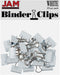 JAM PAPER Colorful Binder Clips - Small - 3/4 Inch (19 mm) - 25/Pack - White Binderclips