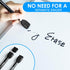 maxtek Black Fine Tip Magnetic Dry Erase Markers, Low Odor Whiteboard Markers with Eraser for Kids and Calendar Boards