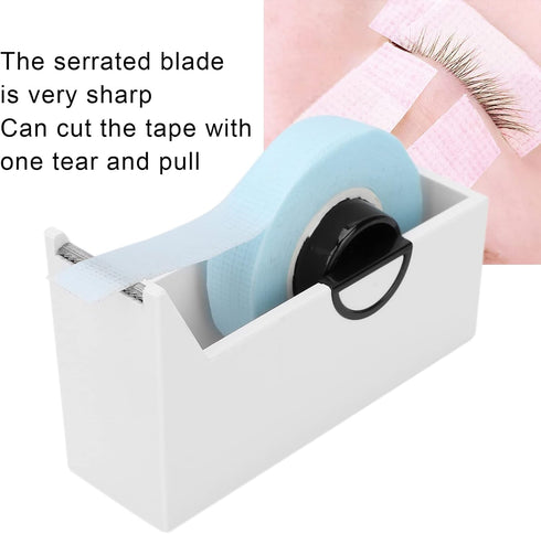 Eyelash Extension Tape Dispenser, Professional Eyelash Extension Tape Dispenser Holder Portable Desktop Tape Cutter for Home Salon Cuttrering (white)