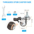 1 Inch 4 Pack 360 M6 15 mm 99 Lbs PATIKIL Mini Stem Casters Wheel with Brake, Low Profile TPR Threaded Swivel Wheel