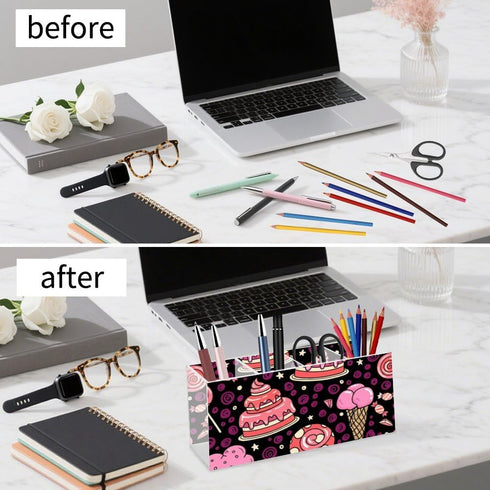 Generic Cartoon Cakes Lollipop Ice Cream Pen and Pencil Holder Acrylic Desktop Organizer Make Up Brush Holder Organizer