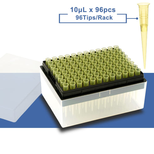 ONiLAB 100ul Pipettor Tips, Universal Lab Transparent Liquid Tips with Box, Non-pyrogenic, 96 Tips (100ul, 1 Rack)