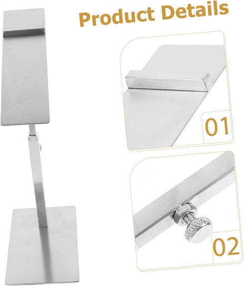 Adjustable Stainless Steel High Heels Display Stand Freestanding Shoe Riser for Retail Shops and Shoe Display Rack