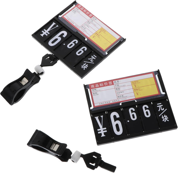 Healifty 2pcs Waterproof Supermarket Price Tag Clips with Sign Holders, Plastic Label