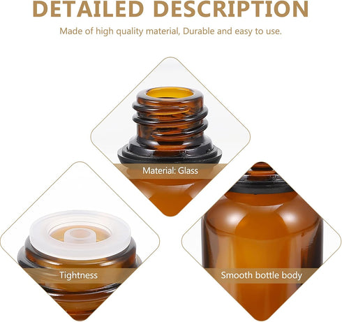 Uonlytech Glass Bottles - 12Pcs Essential Oil Bottles, 20ml with Orifice Reducer for Oil Blends and Lab Chemicals