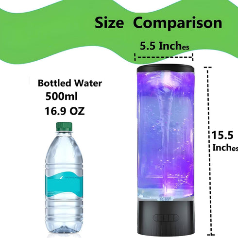 Mindiverse 15.5 Inch Twister Lamp Large Size with Breath Light - Water Vortex Motion Lamp with Beads & Snowflakes