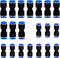 20pcs Air Tool Fittings, 6/8mm (1/4 5/16) Straight Push Connectors, Pneumatic Connectors Air Line Fittings