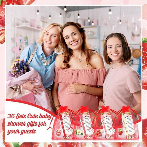 YLOLUL 180 Pcs Strawberry Baby Shower Gifts for Guest A Berry Sweet Baby is On the Way Party Favors Retractable