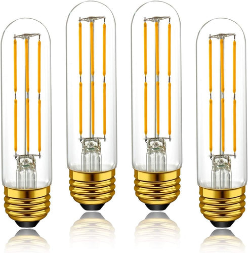 Adshen-US T10 LED Tubular Light Bulbs,Warm White 2700K,6W Dimmable Tube Vintage Led Filament
