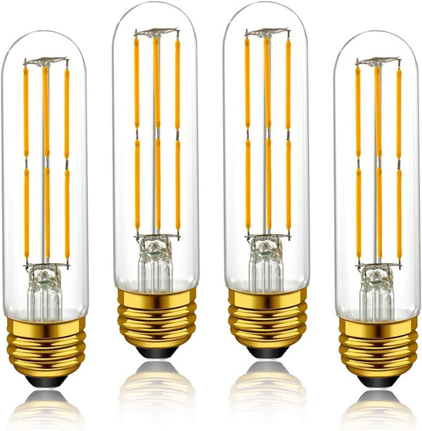 Adshen-US T10 LED Tubular Light Bulbs,Warm White 2700K,6W Dimmable Tube Vintage Led Filament