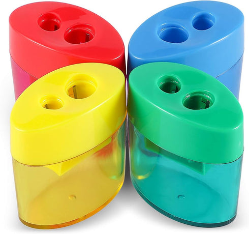 KIDMEN 2 Holes Pencil Sharpener for Kids, Handheld Pencil Sharpener - Pack of 12