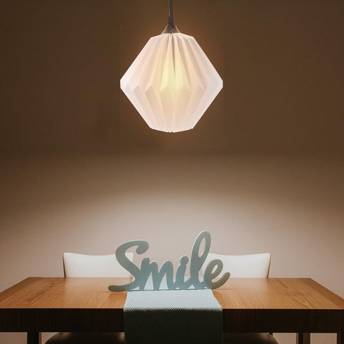 12.59X12.59X11.02 Inch Angoily Nordic Style Geometric Hanging Lampshade Light Cover for Home Bar Hotel Decor Paper Lamp
