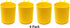 JSP Manufacturing 3 inch Plastic Pegboard Hanging Cup Hook Organizer for Crafts/Office, Multi-Colors, 4 Pack (Yellow)
