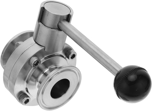 Stainless Steel Sanitary Butterfly Valve 304 Food Grade with Handle, Tri-clamp Connection
