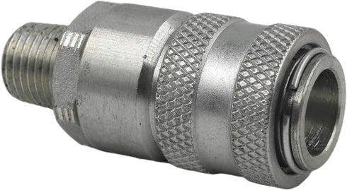 PD243 1/8" 1/4"-18 2.1" Series PD Steel Test Port and Diagnostic Equipment Quick Coupler with Male Pipe Thread, Body