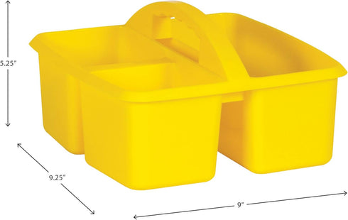 Teacher Created Resources Yellow Plastic Storage Caddy 6-Pack, 3 Compartment for Classrooms, Kids Room, Office