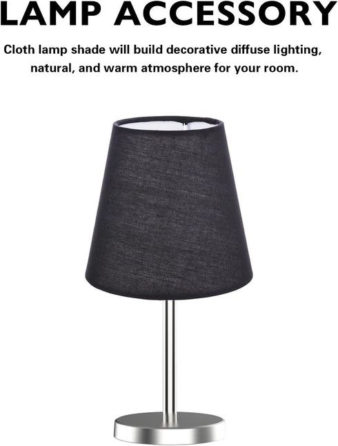 1pc DOITOOL Fabric Lampshade Black Home Decor Black Floor Lamp White Candles Small Lamp Shade Cloth Lamp Shades