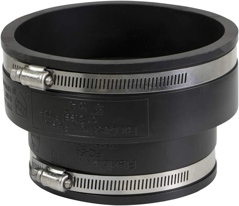 6I59 Flexible PVC Reducing Coupling with Stainless Steel Clamps, 5.5" x 4.5" Inner Diameter