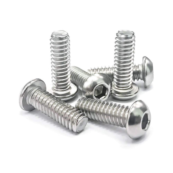 1/4-20 x 3/4" Button Head Socket Cap Bolts - 304 Stainless Steel Screws, Allen Hex Drive, Pack of 25