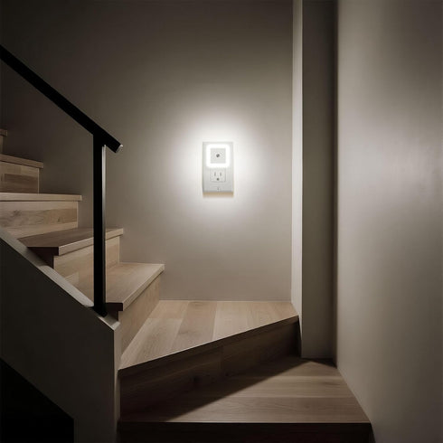 Amligy 0.5W Pack 6 Night Light, Daylight White LED Plug-in Night Light with Dusk to Dawn Sensor, of - Designed for Kids