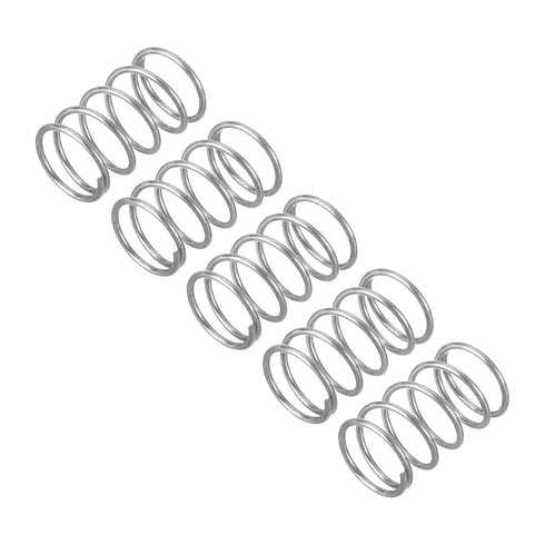 uxcell 5Pcs Compression Spring, 0.02" Wire Diameter, 0.24" OD, 0.39" Free Length, 304 Stainless Steel, Silver