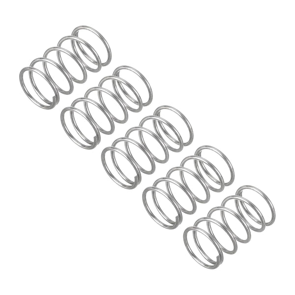 uxcell 5Pcs Compression Spring, 0.02" Wire Diameter, 0.24" OD, 0.39" Free Length, 304 Stainless Steel, Silver