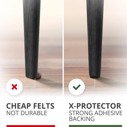 X-PROTECTOR Felt Furniture Pads, 8 PCS Heavy Duty Black 6” x 4 3/8” Sheets, Cut to Size Floor Protectors
