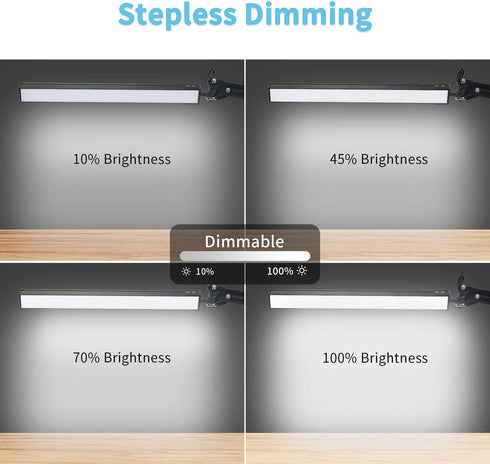 PSIVEN Dimmable (5 10-Level Dimmer) LED Architect Desk Lamp, Touch Control Metal Swing Arm Task Lamp, Eye Care Table