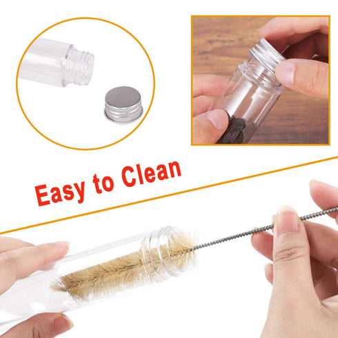 18 PCS 115ml Clear Plastic Test Tubes, 150 x 33mm with Screw Caps and 1 Cleaning Brush for Candy Storage