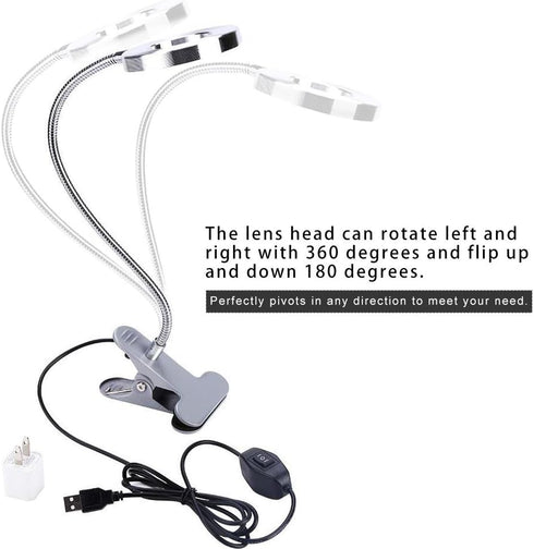 ZJchao Clip on Light, Makeup LED Lamp for Eyebrow, Lip, Beauty Salon, Desktop Reading Light with Clip