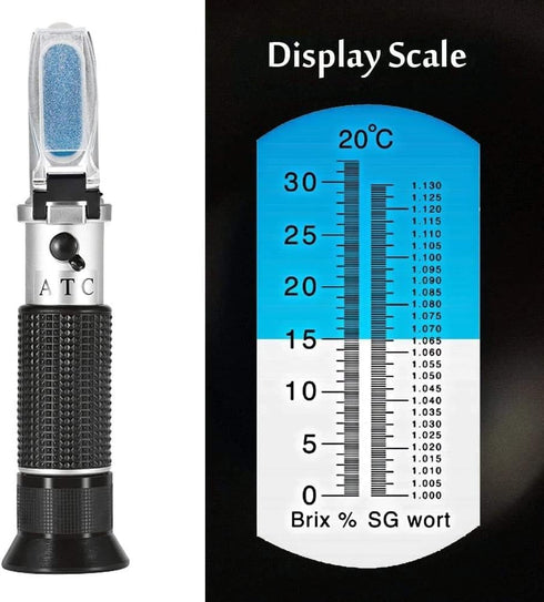 VGVGV 0-32%, 1.000-1.130) Brix Refractometer, Beer Wort Refractometer,Brix/Specific Gravity Refractometer For Beer