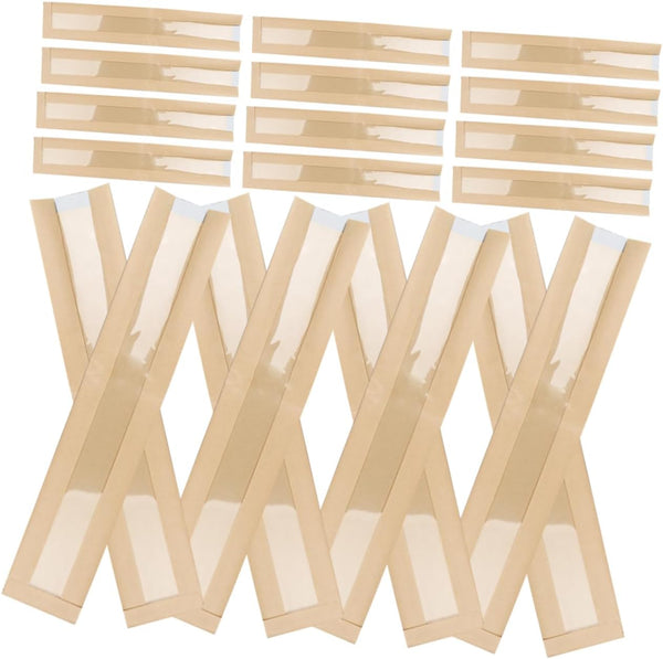 SMASOLO 100pcs French Bread Bags with Window Oil-resistant Homemade Bread Packaging for